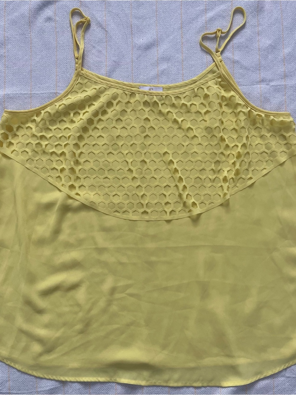 Brand C Yellow Hex Lace Spaghetti Strap Cami